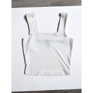 Aqua Ribbed square neck crop top XSmall